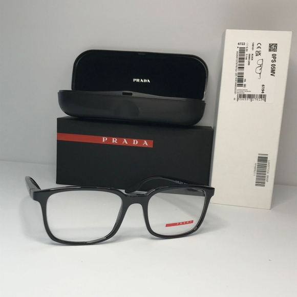 New - 💯 original Prada Linea Rossa Eyeglasses Men's LifestyleVPS-05M Black Rub… - Picture 1 of 13